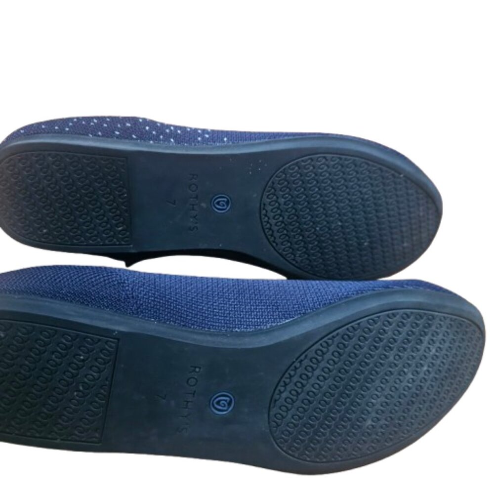 Rothy's The Loafer Pisces Zodiac Navy Silver Metallic Knit Flats Size 7 Rare HTF - Picture 9 of 10